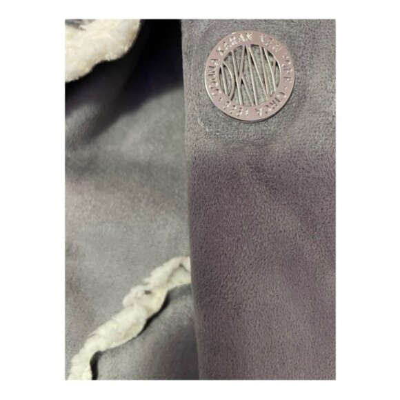 DKNY Grey Faux Shearling Hooded Coat 12m - Picture 4 of 4